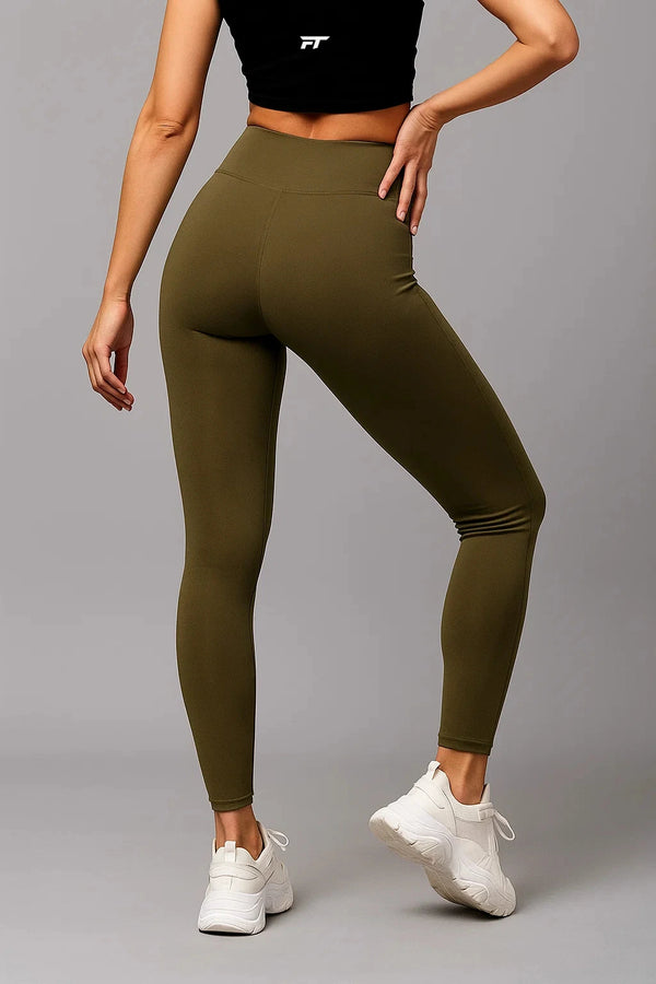 Momentum Högmidjade Leggings Olivgröna