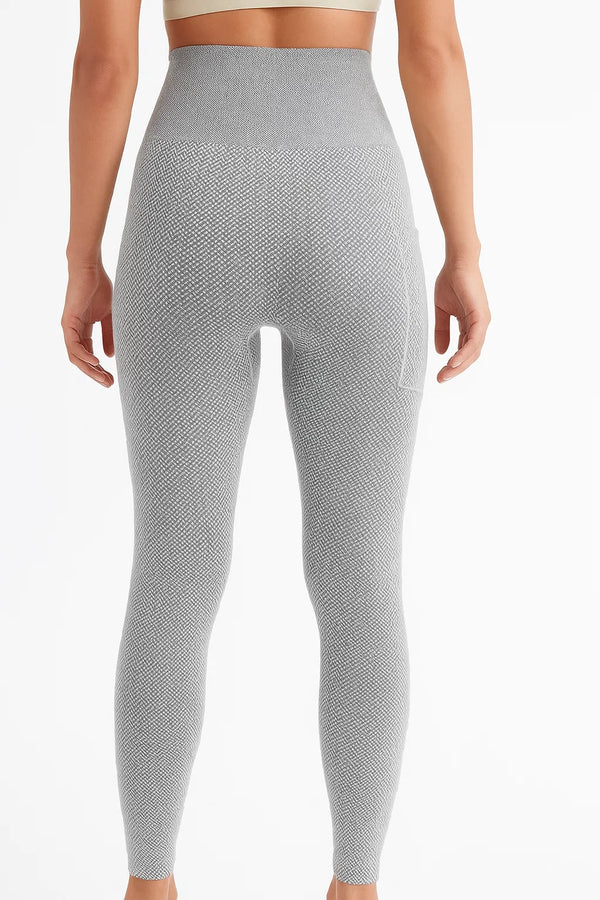 Stickade leggings Ljunggrå