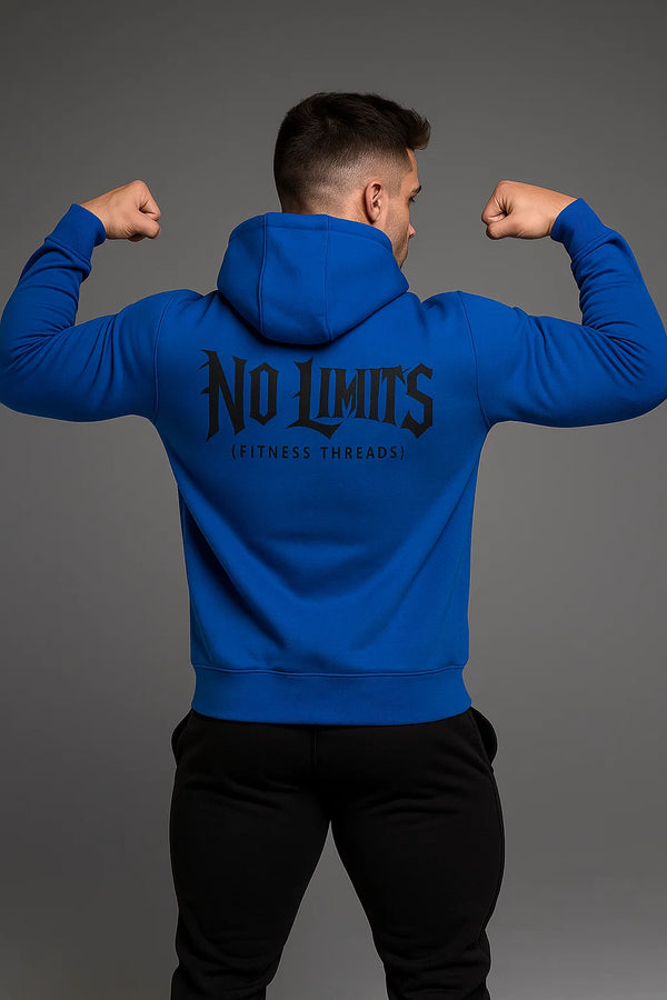 No Limits Gym Hoodie Blå