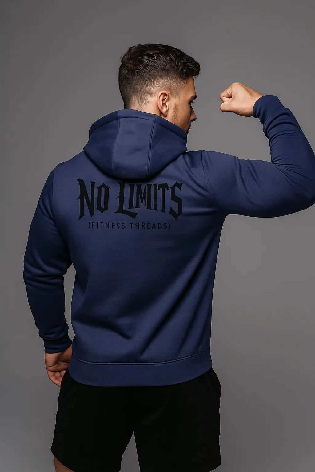 No Limits Gym Hoodie Marinblå