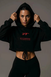 Cropped Oversized Hoodie Black - Black / XX-Small - Oversized Cropped Hoodies