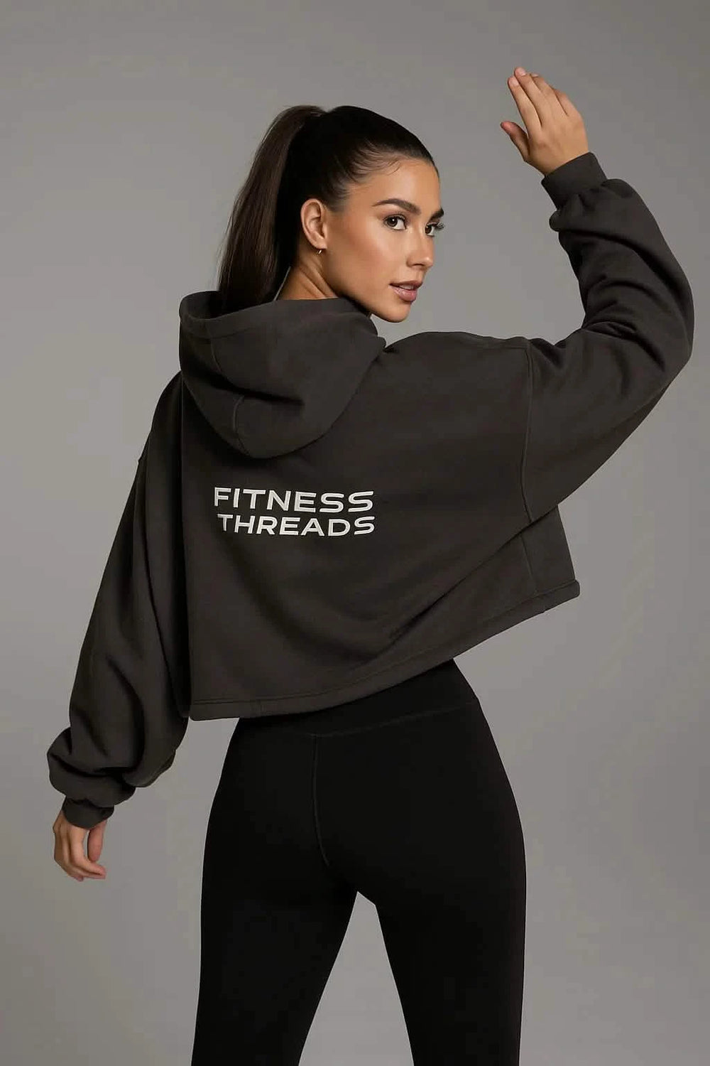 Cropped Oversized Hoodie Charcoal - Oversized Cropped Hoodies