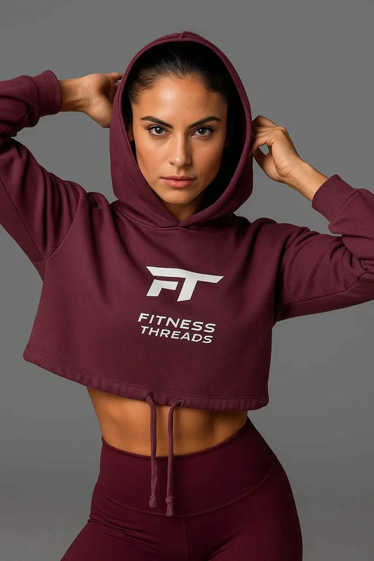 Cropped Oversized Hoodie Mulberry - Mulberry / XX-Small - Oversized Cropped Hoodies