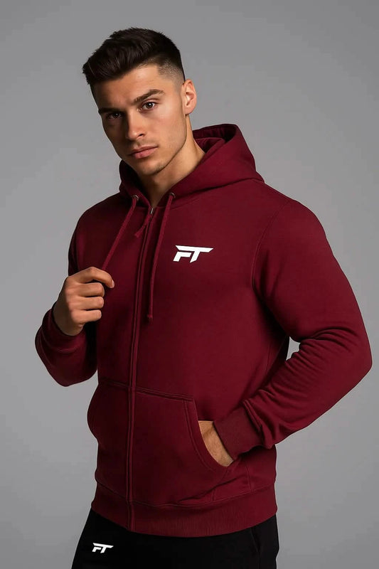 Prime Gym Hoodie Vinröd