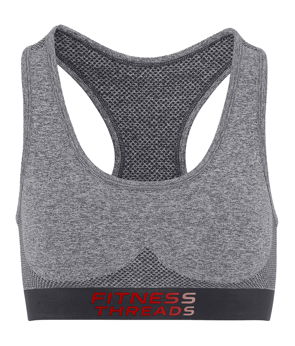 Seamless Racerback Charcoal Sports Bra - Gray / X-Small - Sports Bras