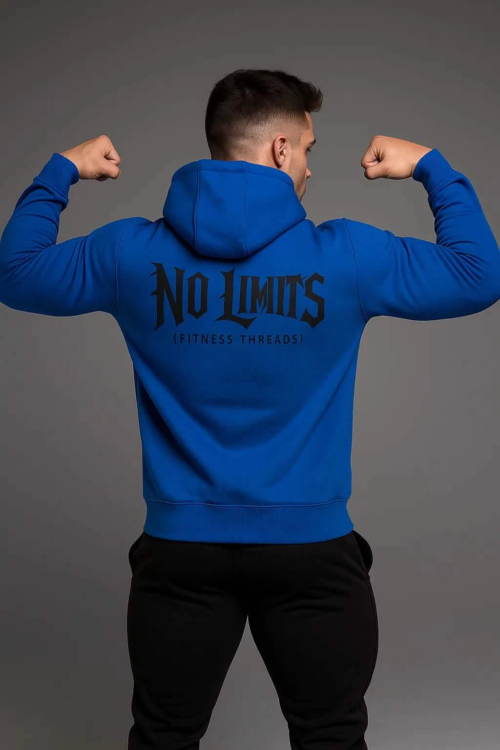 No Limits Gym Hoodie Blå