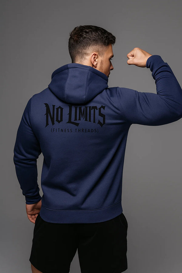 No Limits Gym Hoodie Marinblå