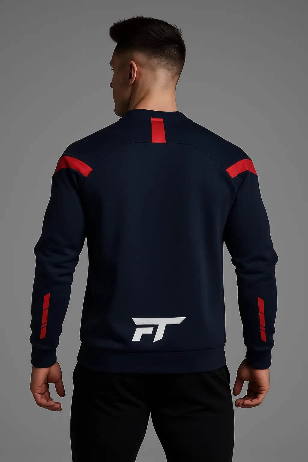 Adapt Rund Halsad Tröja Marinblå