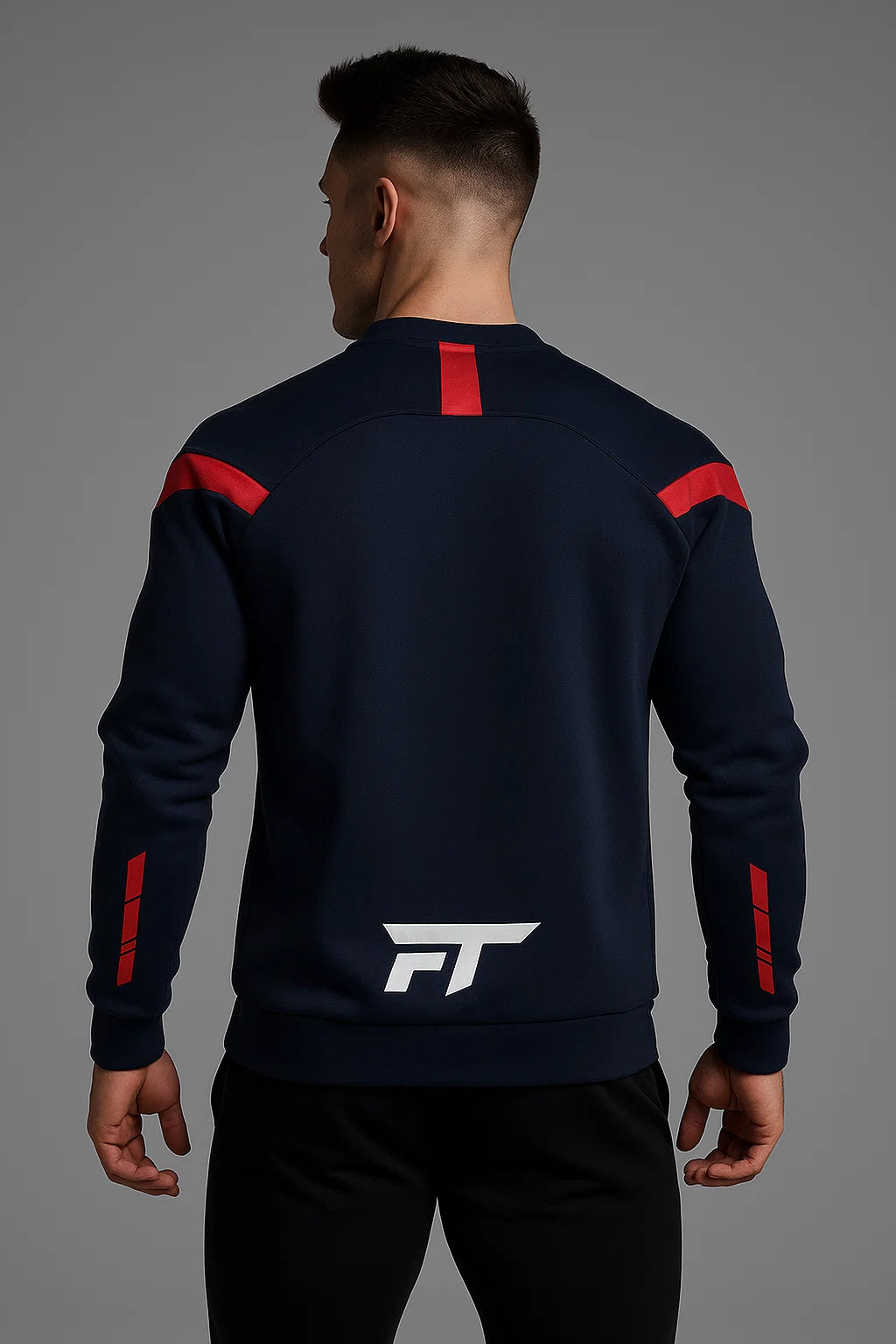 Adapt Rund Halsad Tröja Marinblå