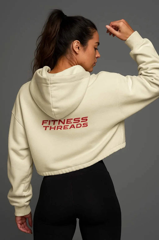 Cropped Oversized Hoodie Beige - Oversized Cropped Hoodies