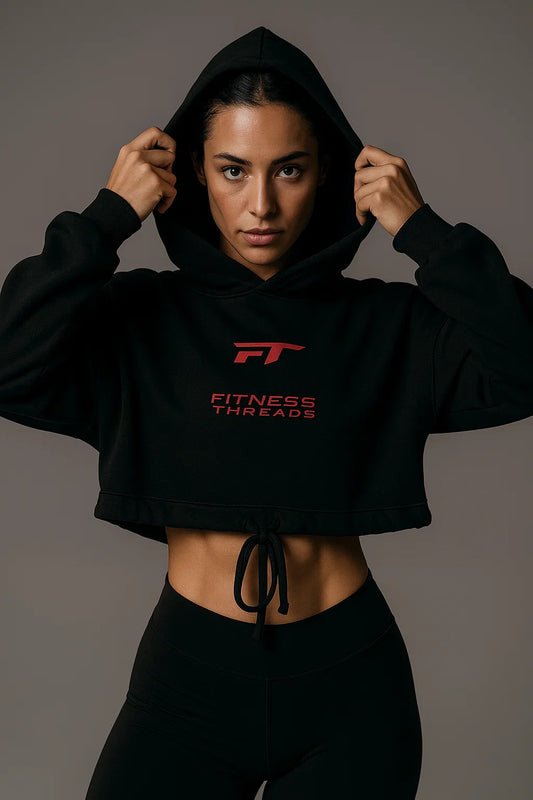 Cropped Oversized Hoodie Black - Black / XX-Small - Oversized Cropped Hoodies