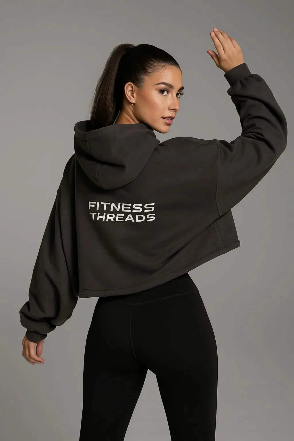 Cropped Oversized Hoodie Charcoal - Oversized Cropped Hoodies