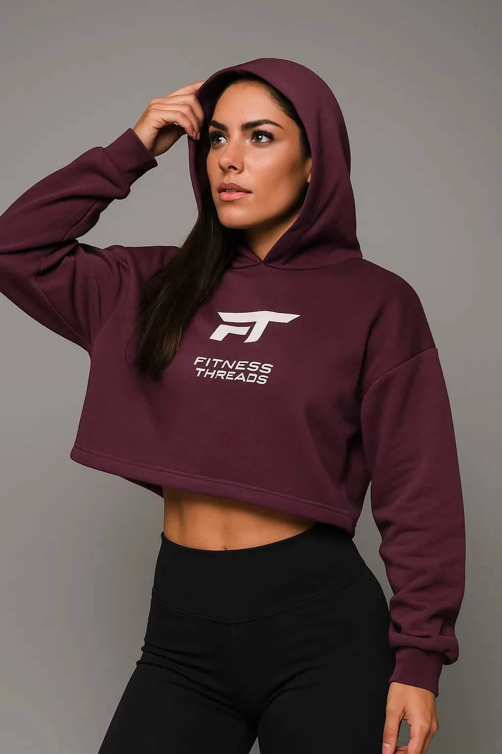 Cropped Oversized Hoodie Mulberry - Oversized Cropped Hoodies