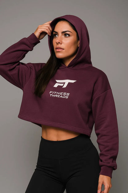 Cropped Oversized Hoodie Mulberry - Oversized Cropped Hoodies