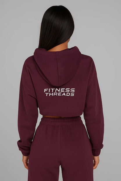 Cropped Oversized Hoodie Mulberry - Oversized Cropped Hoodies