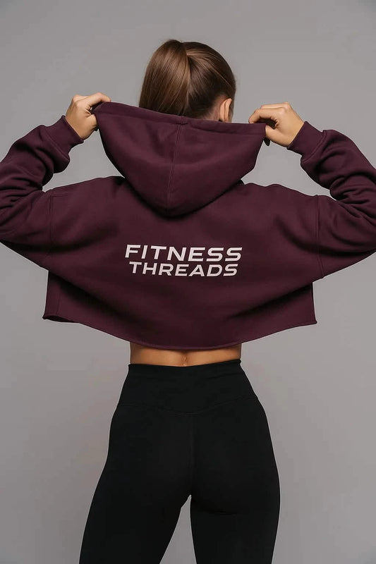 Cropped Oversized Hoodie Mulberry - Oversized Cropped Hoodies