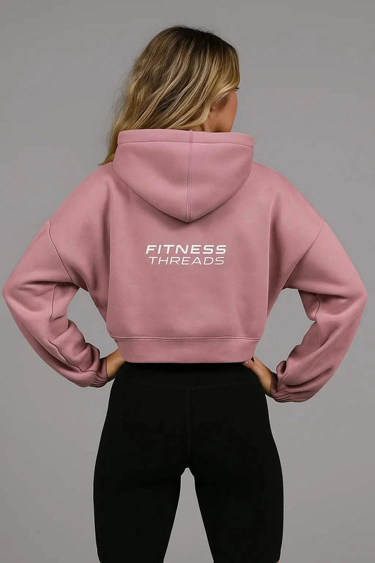 Cropped Oversized Hoodie Pink - Oversized Cropped Hoodies