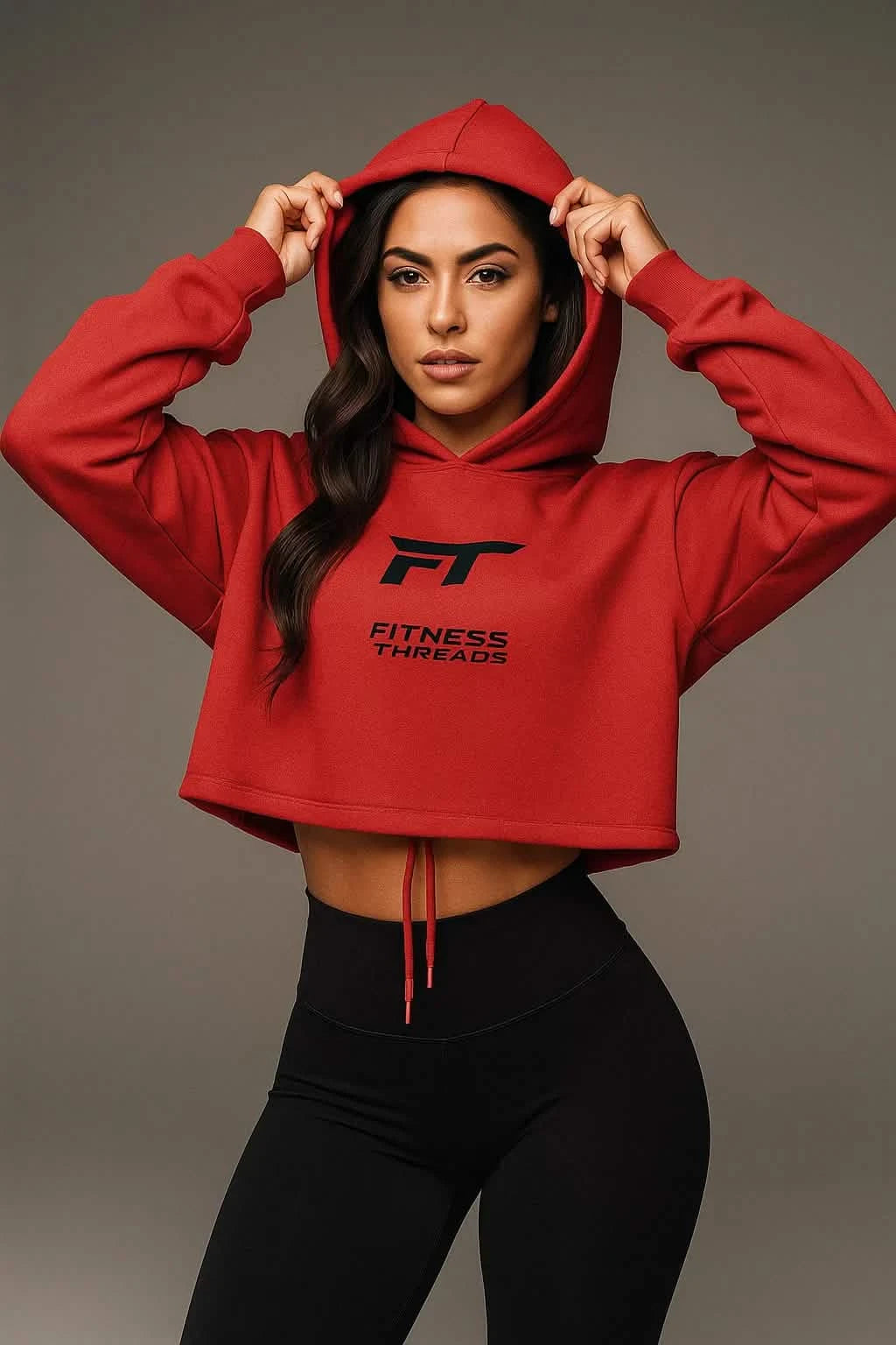 Cropped Oversized Hoodie Red - Fire Red / XX-Small - Oversized Cropped Hoodies