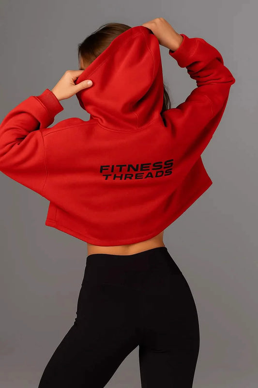 Cropped Oversized Hoodie Red - Oversized Cropped Hoodies