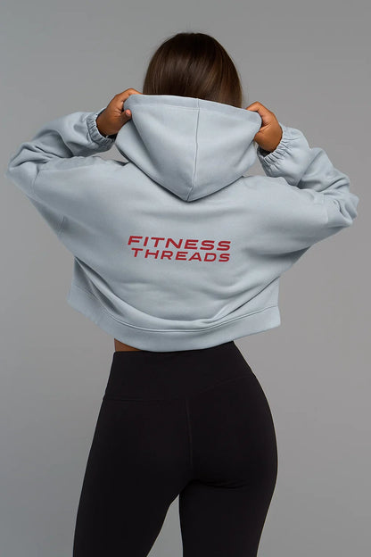 Cropped Oversized Hoodie Sky Blue - Oversized Cropped Hoodies