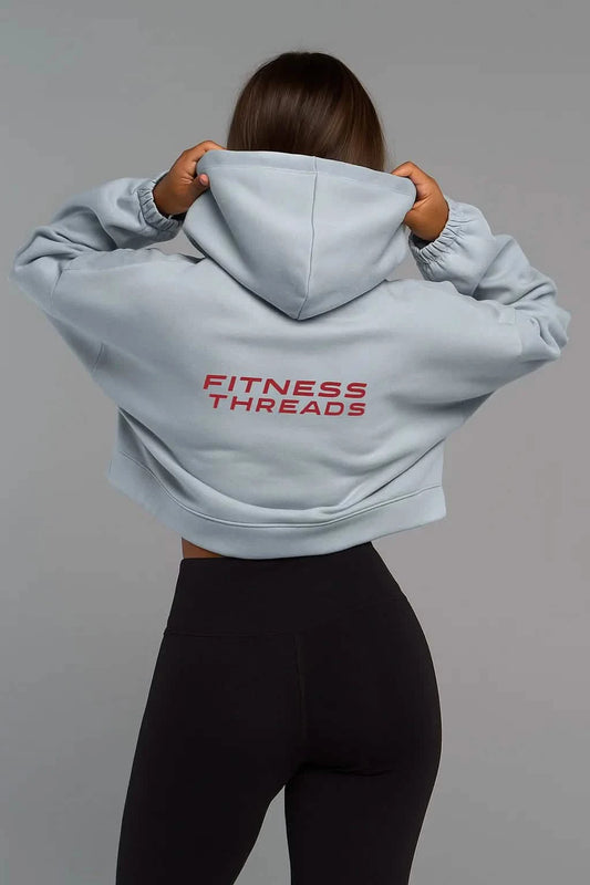 Cropped Oversized Hoodie Sky Blue - Oversized Cropped Hoodies