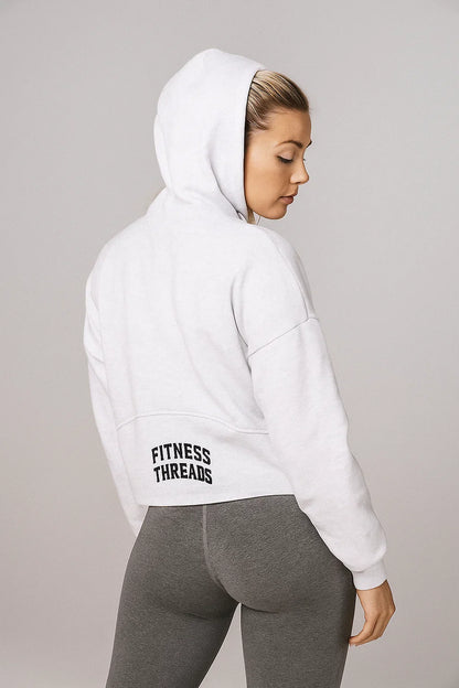 Essential Cropped Zipped Hoodie White - Cropped Zip Hoodies