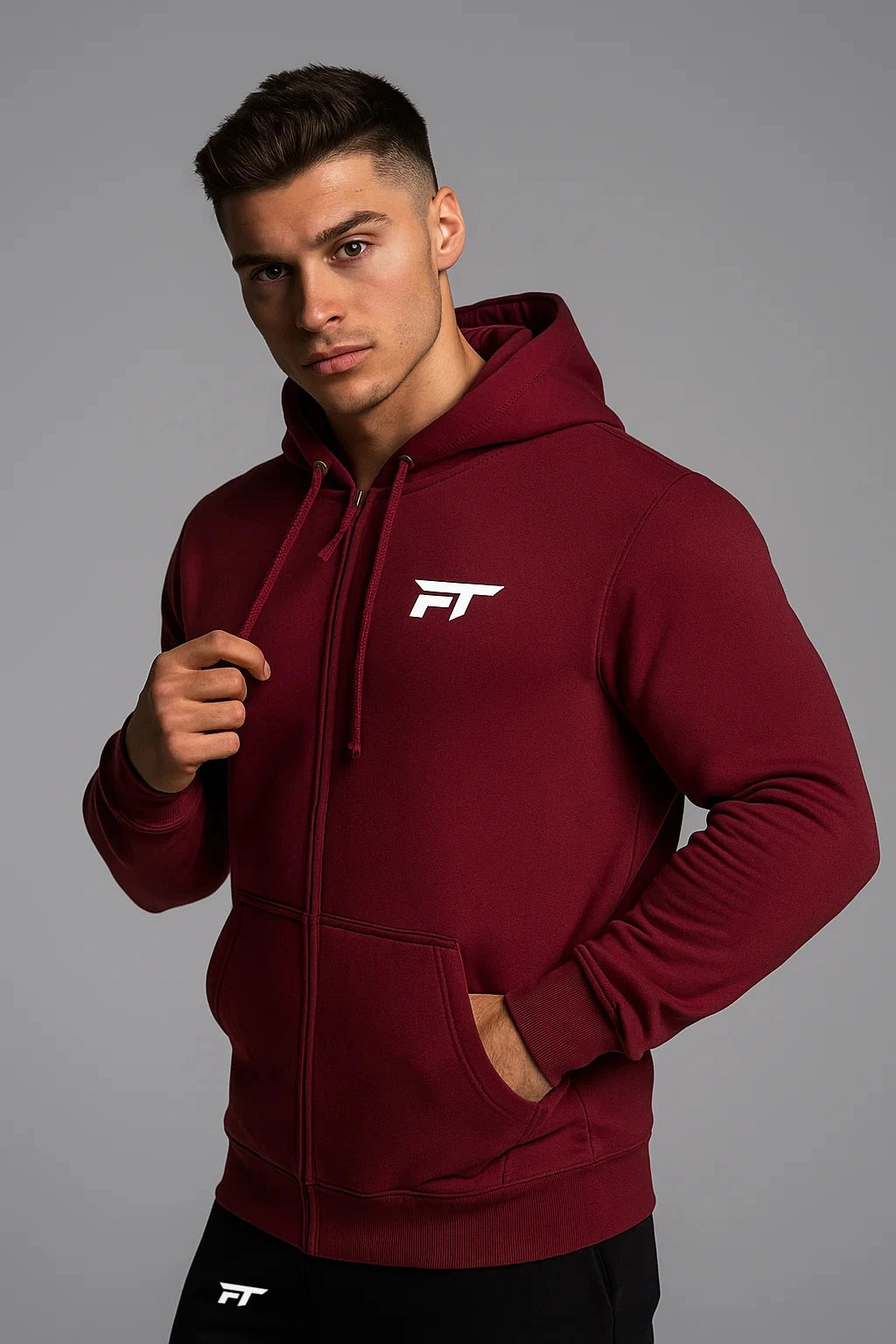Prime Gym Hoodie Vinröd