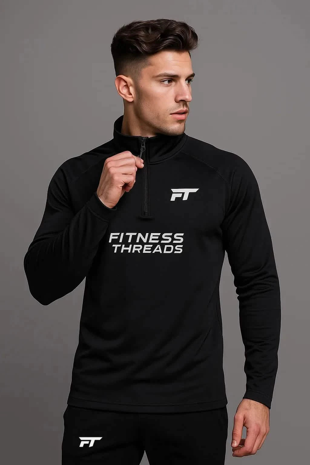 Pulse Quarter-Zip Pullover Black - Black / M - Zip Sweatshirts