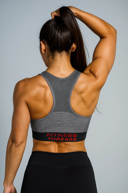 Seamless Racerback Charcoal Sports Bra - Sports Bras