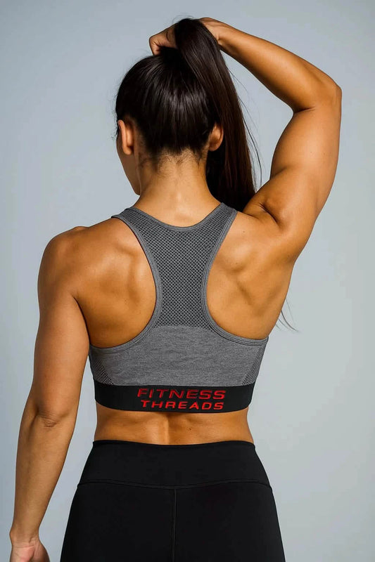 Seamless Racerback Charcoal Sports Bra - Sports Bras