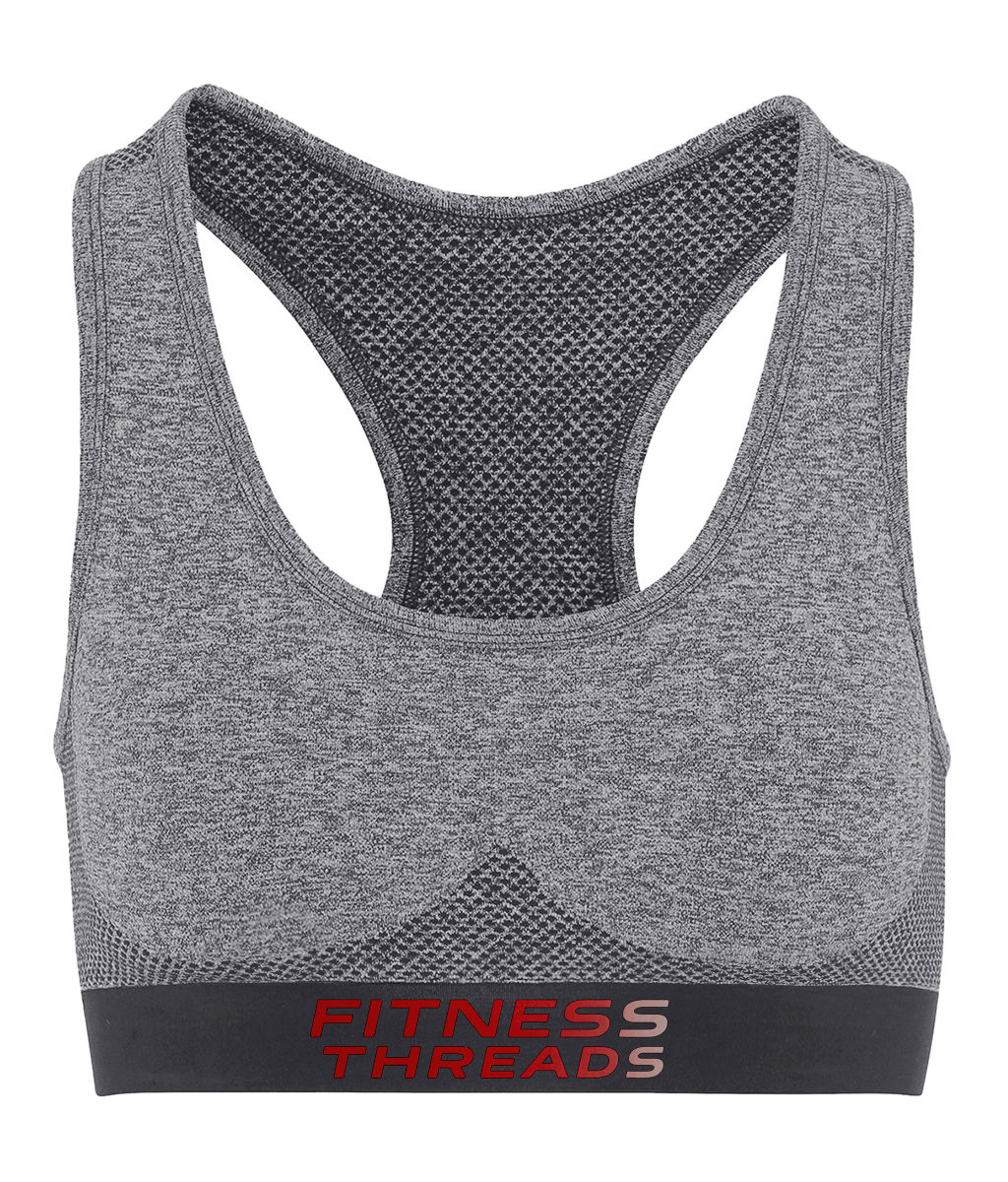 Seamless Racerback Charcoal Sports Bra - Gray / X-Small - Sports Bras