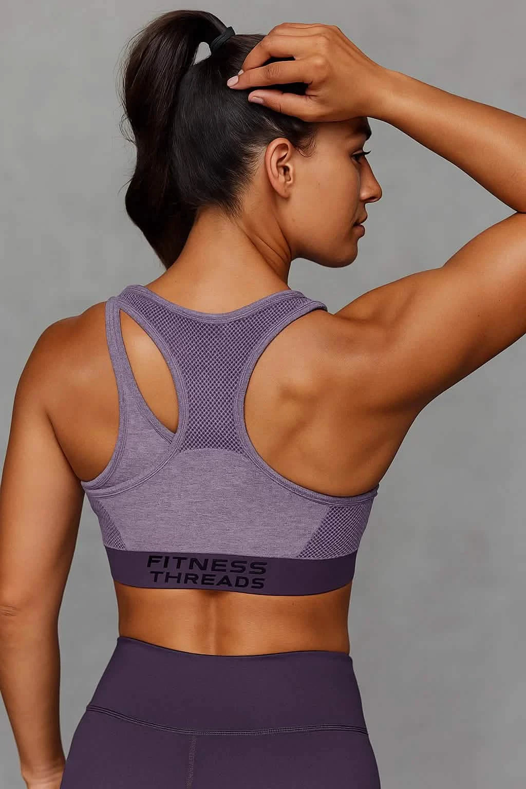 Seamless Racerback Purple Sports Bra - Sports Bras