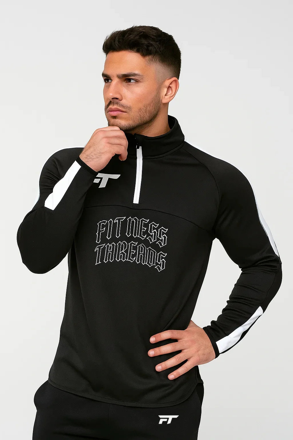 Velocity Gym Sweatshirt White - Black / S - Zip Sweatshirts